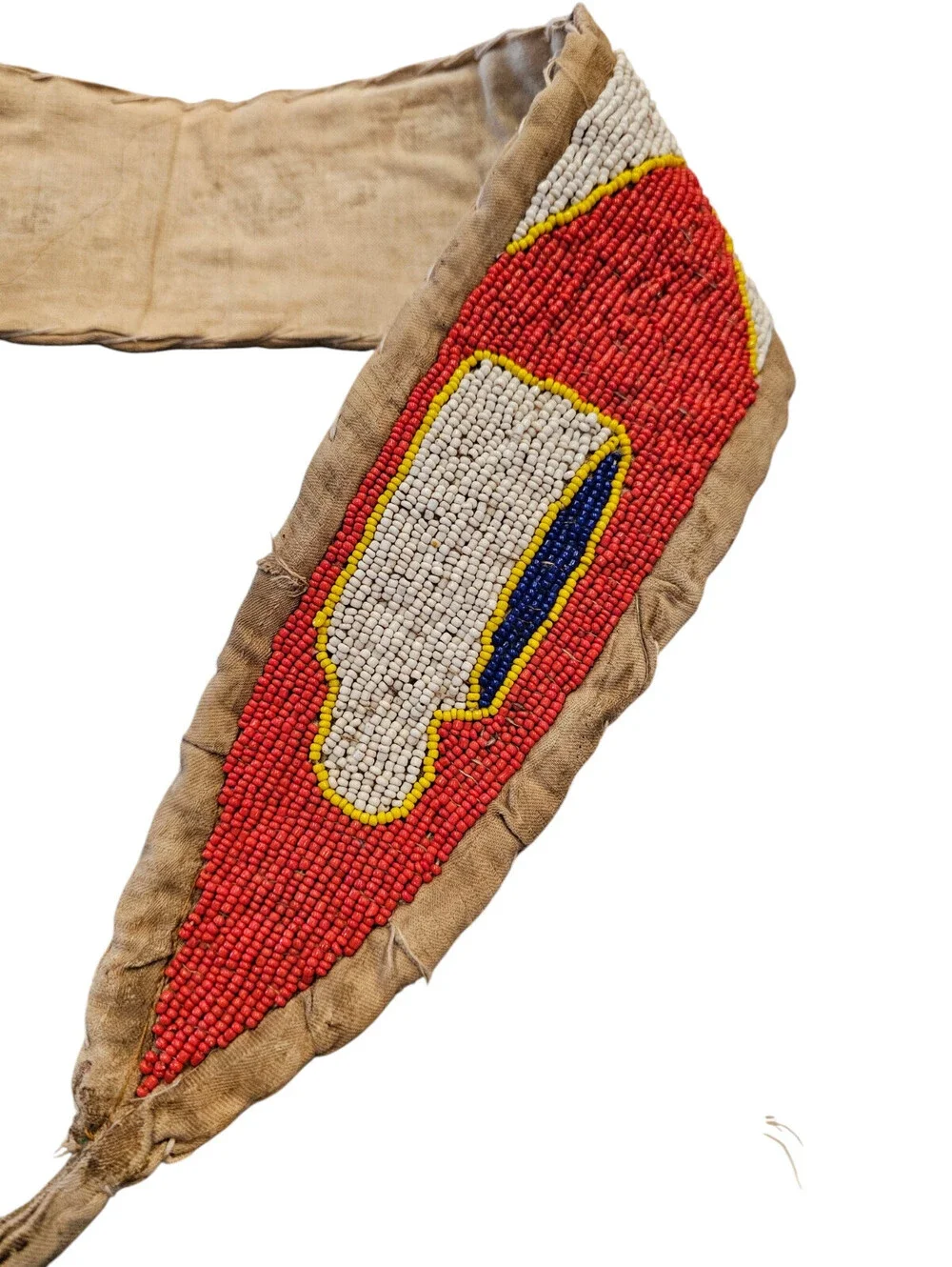 Vintage NATIVE MADE BEADED SASH BELT Wall Hanging Red White Southwestern